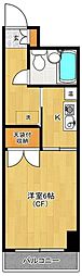 グリーンフォレスト蔵前 1Kの間取図画像