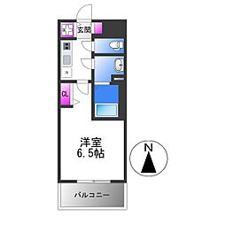 S-RESIDENCE高井田beleta 9階1Kの間取り