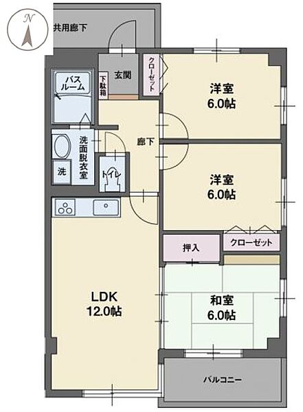 静岡県沼津市下香貫宮脇(賃貸マンション3LDK・2階・67.02㎡)の写真 その2