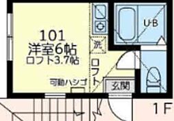 ユナイト井土ヶ谷ジャックマロニー ワンルームの間取図画像