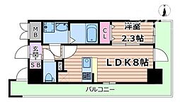 ソルテラスOSAKA千里丘駅前 13階1LDKの間取り