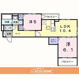 ヒカルサ和歌山城北サウス 2LDKの間取図画像