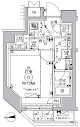 レアライズ浅草4 1Kの間取図画像