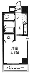 OAK HOUSE 7階ワンルームの間取り