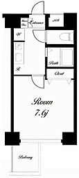 プレール・ドゥーク東京ベイ2 1Kの間取図画像