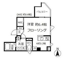 リヴェールタワー綾瀬 6階1Kの間取り