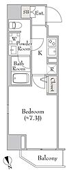 ルミークアン北上野 1Kの間取図画像
