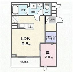 メゾン リッシュ 1LDKの間取図画像