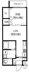 コーナーヒル大塚 1LDKの間取図画像