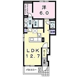 グレイスヴィオラ 1LDKの間取図画像