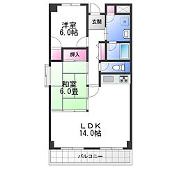 アーバンウェルネスいずみやビル 2LDKの間取図画像