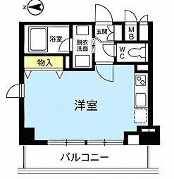 パインコート梅屋敷 ワンルームの間取図画像