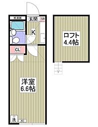 ガーベラ 1Kの間取図画像
