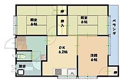 サンハイツ 3DKの間取図画像
