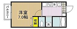 グレーシア美原 1Kの間取図画像