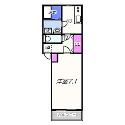 トレベール東雲 1Kの間取図画像
