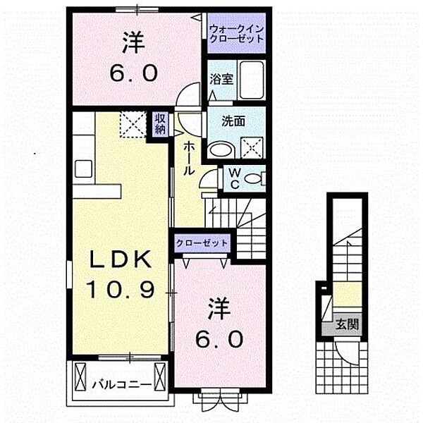 クレマチス 201｜静岡県沼津市小諏訪(賃貸アパート2LDK・2階・57.21㎡)の写真 その2