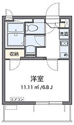 クレイノサニープレイス中村橋 2階1Kの間取り