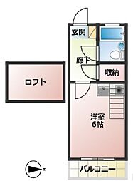 アメニティ2 ワンルームの間取図画像
