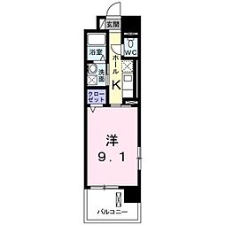 メルベージュ 1Kの間取図画像