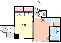 リフレックスナカネ 1DKの間取図画像