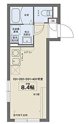 COCOFLATITABASHI ワンルームの間取図画像