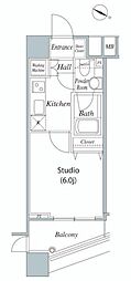 ファーストリアルタワー新宿 1Kの間取図画像