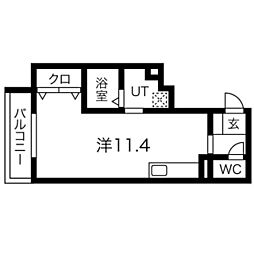 ローレル上河原 ワンルームの間取図画像