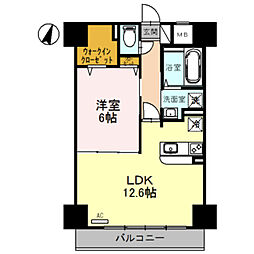 アムール・M 1LDKの間取図画像