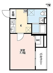 Lunasol 1Kの間取図画像