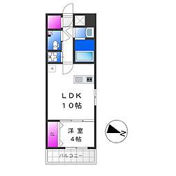 ヴェルテックス 1LDKの間取図画像