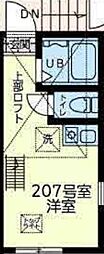 横浜市戸塚区戸塚町アパート ワンルームの間取図画像