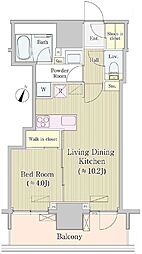 サイプレス日本橋本町 1LDKの間取図画像