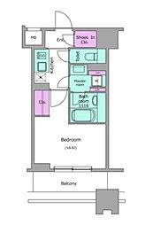 NL武蔵小杉レジデンス 1Kの間取図画像