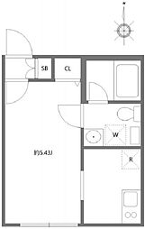 ルーデンス本蓮沼II 3階1Kの間取り