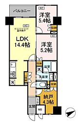 サンジョイアゼロ 5階2SLDKの間取り