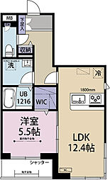 Riz Raffine湘南 1LDKの間取図画像