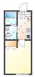 エープラス月見台 1Kの間取図画像