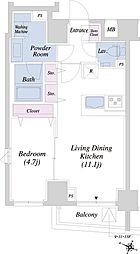 THEATER COURT本駒込 13階1LDKの間取り