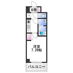 岸和田市大町マンション 1Kの間取図画像
