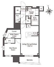 コンフォリア東上野 4階2LDKの間取り