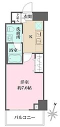 ベルフェリーク木場 1Kの間取図画像