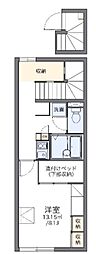レオパレスクレスト宮前 1Kの間取図画像