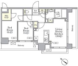 ＯＲＳＵＳ　三ノ輪 7階2LDKの間取り
