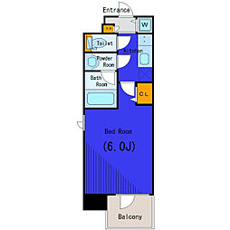 都営浅草線 戸越駅 徒歩6分の賃貸マンション 4階1Kの間取り