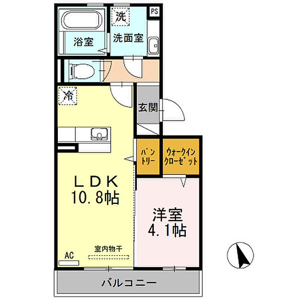 セブン アウルズ 202｜新潟県長岡市喜多町(賃貸アパート1LDK・2階・39.77㎡)の写真 その2