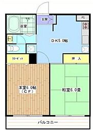オンダ・エル・ドラド八潮2 2DKの間取図画像