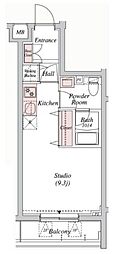 EsTRUTH桜川 ワンルームの間取図画像