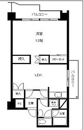清光ハイム 8階1LDKの間取り