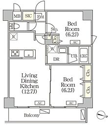 ORSUS志村坂上 5階2LDKの間取り